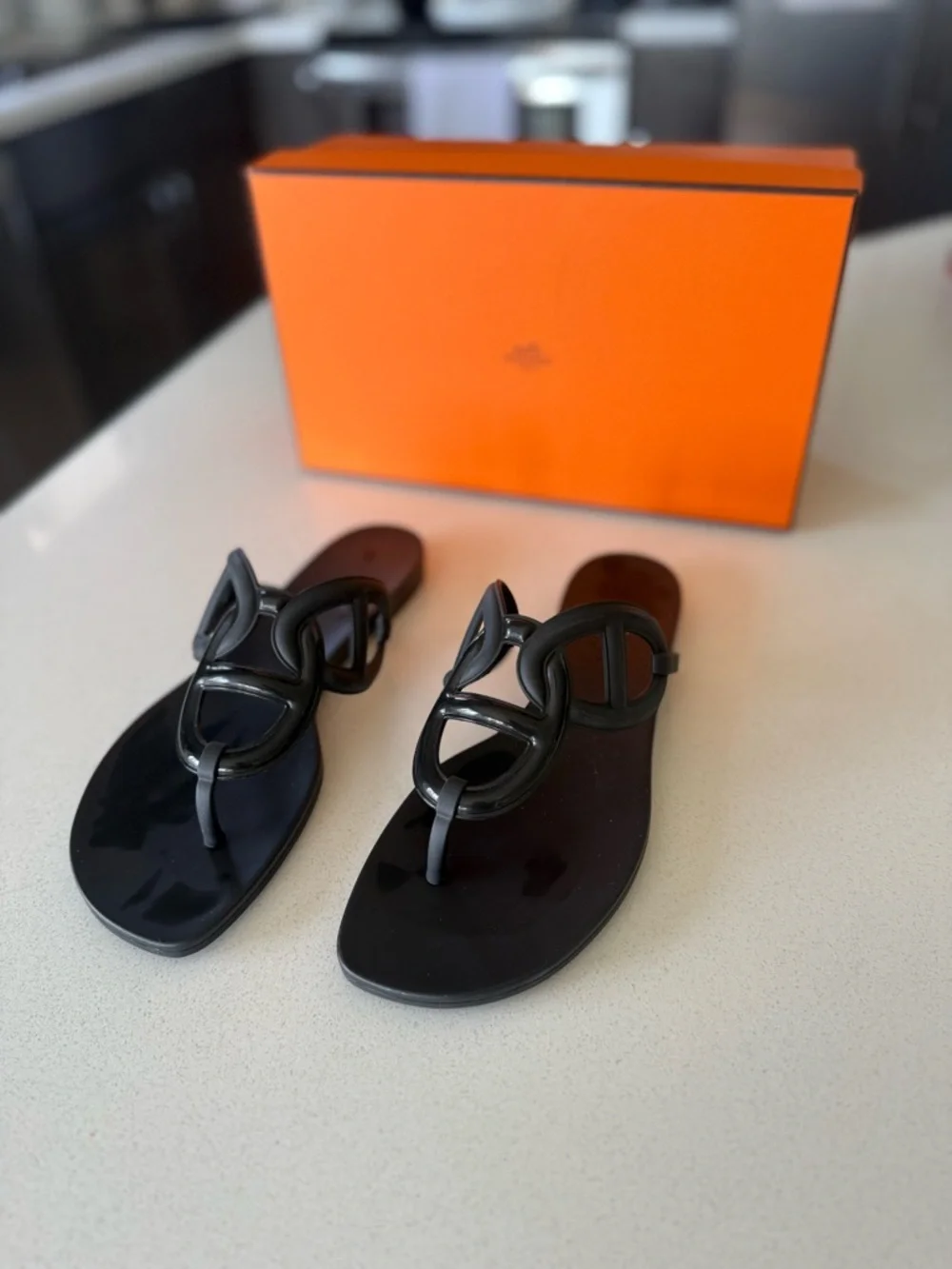 Hermes Authentic Rubber Womens Egerie Sandals - Picture 3 of 4